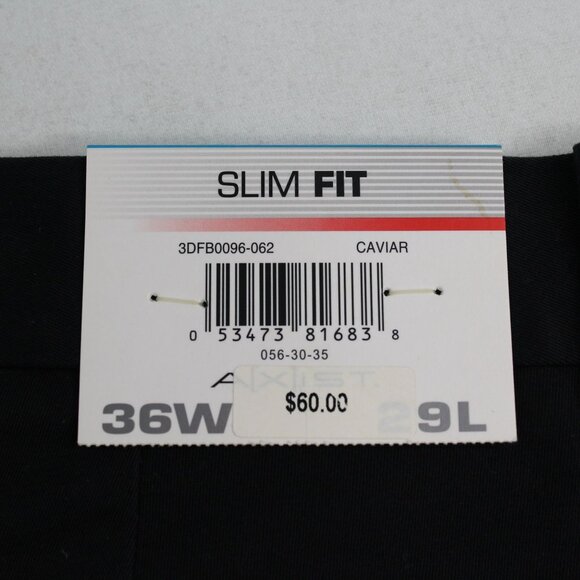 Axist Tech Slim Fit Chino Dress Pants Men's Size 36x29 Black Dry Fit Flat Front - Picture 11 of 14